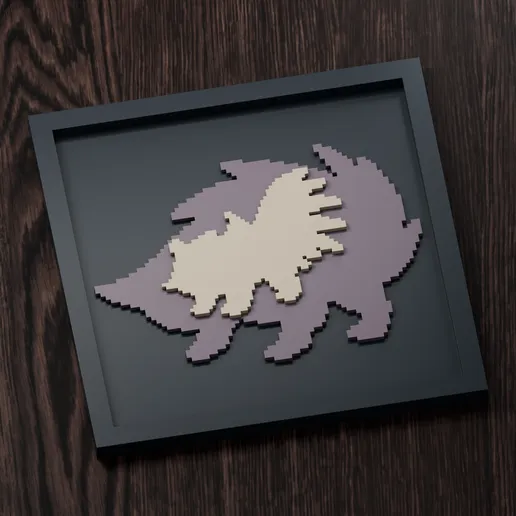 Skuntank Line - Pokemon Silhouette Frame | Gen 5 sprite style | STL
