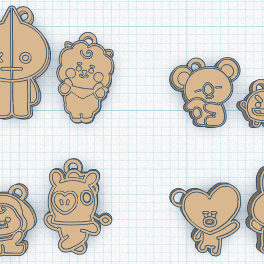 PACK DE LLAVEROS VARIOS 3D model