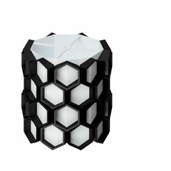 HONEYCOMB-LIGHTFIXTURE.jpg Fichier STL LUMINAIRE ALVÉOLAIRE・Modèle imprimable en 3D à télécharger