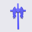 Shapr-Image-2022-11-23-200146.png Cross with heart and angel wings, Forever in our heart, Memorial statue, decorative religious gift, condoleance gift, Remembrance Gift