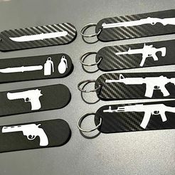 pack.jpg 3MF file Gun Keychain Pack Commercial License・3D printer design to download