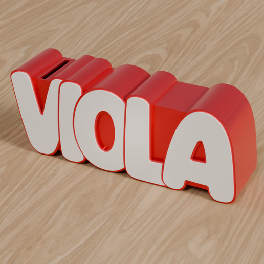 STL Files, Personalized Piggy Bank "VIOLA" - Multi-Color 3D Print with Lock & Key, Gift for Newborn, Baptism, Birthday