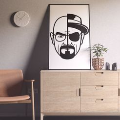 Mockup.jpg Бесплатный STL файл Decorative Geometric Walter White・Идея 3D-печати для скачивания