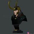 02.jpg LOKI Bust With Helmet - Tom Hiddleston - - Marvel - Avenger 3D print model