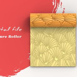 1.jpg Datei STL Sommer Muschel | Nahtlose Polymer Clay Textur Roller | Digital STL File・Modell für 3D-Druck zum herunterladen