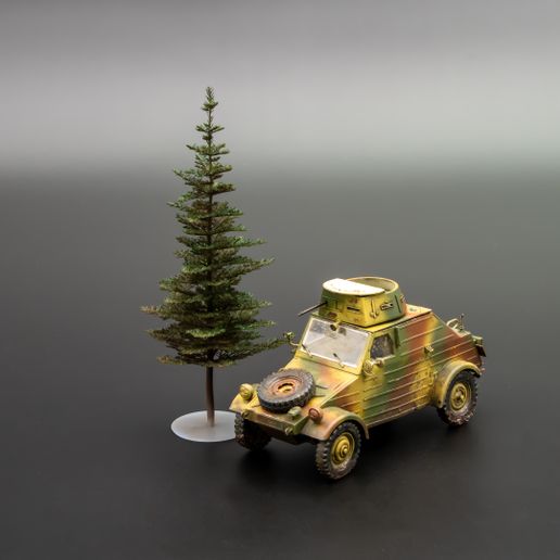 1/35 Scale 126mm European Silver Fir Tree Dense (Columnar) - Realistic No Supports