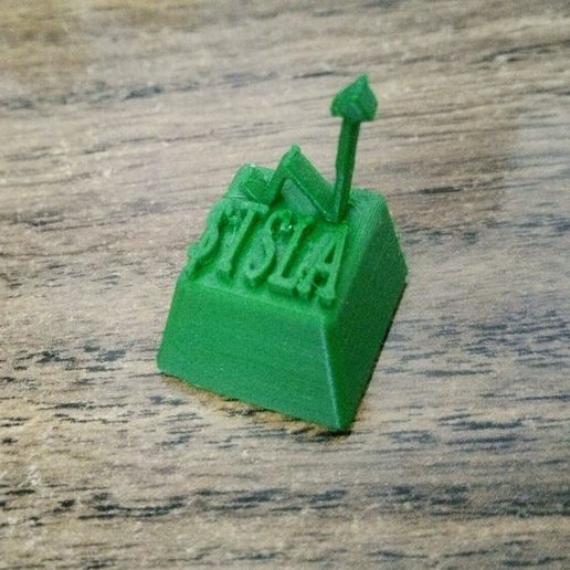 12 Mechanical Keyboard Keycap of Tesla & meme stocks names with 3D arrow 3D model