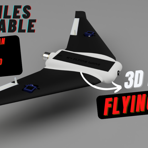3D_Printed_2.png K+ 3D Printed Flying wing FPV Drone