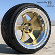3.png RAYS Volk racing TE 37 V 18 inch rims with  ADVAN yokohama tires for diecast and scale models