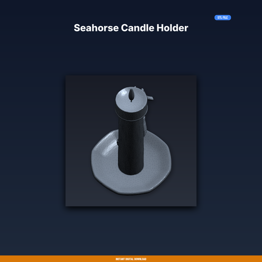 Seahorse Candle Holder - 3D Printable STL File
