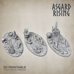 Oval_bases_asgard_rising.jpg Archivo STL 3 x Bases ovaladas de 35x60mm Tema del bosque・Objeto de impresión 3D para descargar