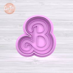 1.612.png STL file LOGO B BARBIE Cutter with Stamp / Cookie Cutter・3D print model to download