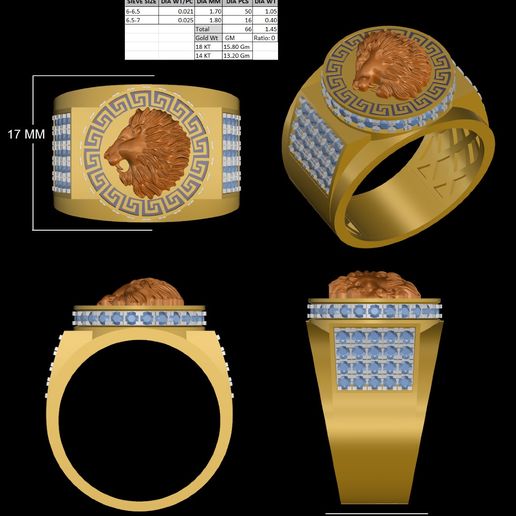 Tiger Diamond RING 3D model