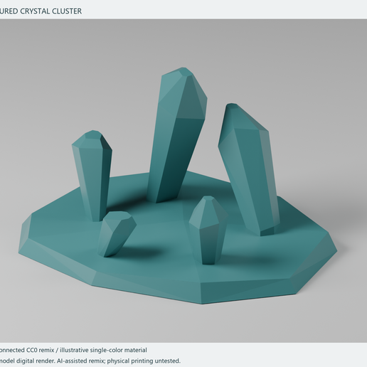 Fractured Crystal Cluster - Single-Piece Terrain - CC0 Remix