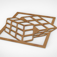 кубик-рубика.6.png Rubik's Cube Wall Art SVG STL PNG | 3D Optical Illusion Panel for Laser Cut, CNC & 3D Printing | Puzzle Geometric Decor