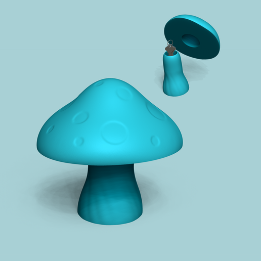 r000.png Cogumelo de jardim Chave secreta Esconderijo STL - Decoração exterior