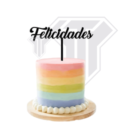 Topper-felicidades-01.png Télécharger fichier STL Décoration de gâteau - Signe de gâteau de félicitations • Design pour imprimante 3D, Dianita12d
