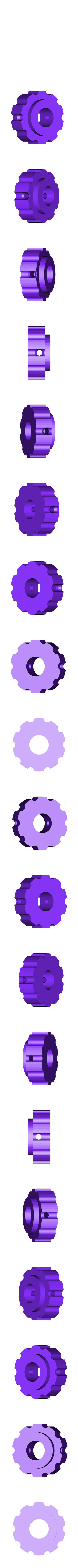 Gear08-Pinion-Knob01.stl Swivel Nozzle for Jet Engine, 3 Bearing Type, [Phase 1]