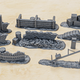 all-barricades-part1.png Barricades for Bolt action - 9 pcs. (scale 1:56)