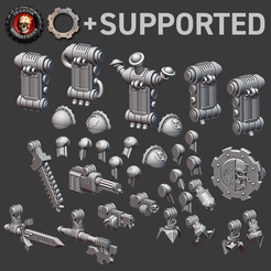 praetorian-bits-1.png 3D file Machine God Praetorians Weapons Arms Backpacks | Poseable + Supported・3D print design to download