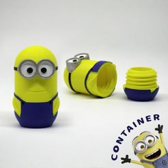 container.jpg Archivo STL Tarro de almacenamiento Minion・Objeto para impresora 3D para descargar