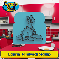 131-Lapras.png STL file Lapras Sandwich Stamp・3D printing idea to download, CosmicSkull