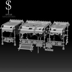 MarketRender1.jpg STL file SciFi Gothic City Peasant Market Tents・3D printer model to download