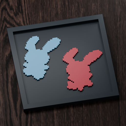 Plusle & Minun - Pokemon Silhouette Frame | Gen 4 sprite style | STL