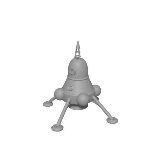 Stacked Stage Moon Lander, Retro Rocket Style