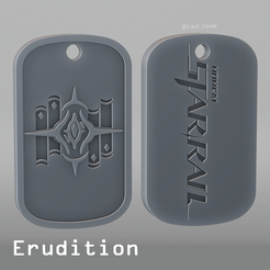 h_01.png STL file Erudition dogtag Honkai Star Rail・3D printing idea to download