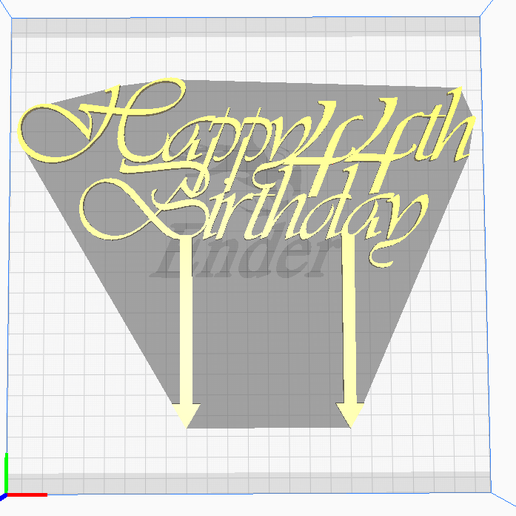 happy birthday 44 toppers 3D model