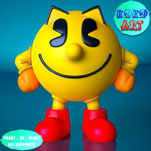 👾 PACMAN_PRINT-IN-PLACE・ STL File for 3D printing・Cults