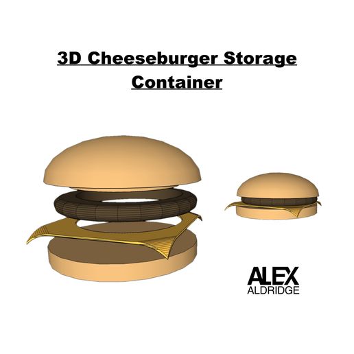 3D Cheeseburger Storage Box 3D model