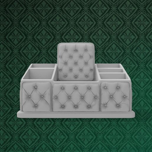 Chesterfield Multi-Compartment Tufted Desk Organizer