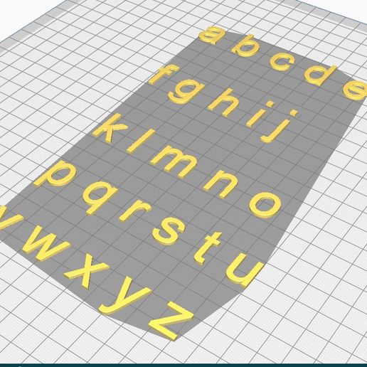 STL file 3d Printable English Alphabet Text Letter Standard Arial Font ...