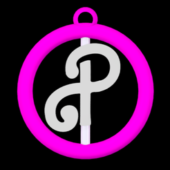 LLavero-C.png Вращающееся кольцо для ключей barbie буква P