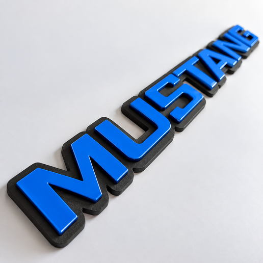 Mustang Rear Emblem (1979–1986) Blue – Classic 3D Printable Badg