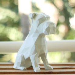 Dudecor-Schnauzer-Sentado-Branco-01.jpg STL file Schnauzer Sit Dog Geometric・3D print design to download