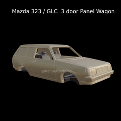 Nuevo-proyecto-33.png Fichier STL Mazda 323 / GLC 3 door Panel Wagon - Carrosserie de voiture・Modèle pour imprimante 3D à télécharger