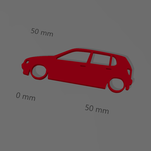 Volkswagen Polo 6N Side key ring 3D model preview