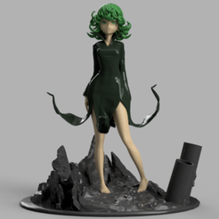 00000.png 3D file Anime - TATSUMAKI, BY ONE PUNCH MAN PENCIL HOLDER・3D printing design to download