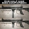 3-dye-half-mag-size-comparison.jpg MCS / Tacamo Blizzard / BOLT / storm 2: dye half mag magwell for first strike and round ball use
