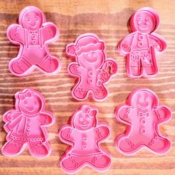 6e17b513-037e-4451-b6dc-0cab79b791ed.jpg STL file CHRISTMAS GINGERBREAD MAN COOKIE CUTTERS KIT X6 COOKIE CUTTERS・3D print design to download