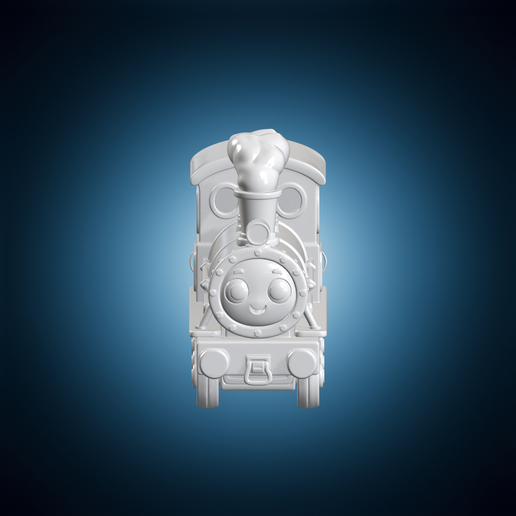 Cute Cartoon Steam Engine 3D Print Model
