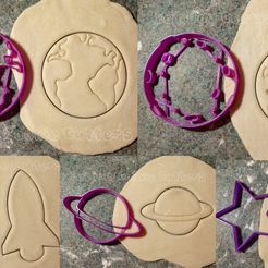 set.jpg Datei STL Space Cookie Cutter Set・Design für 3D-Drucker zum herunterladen