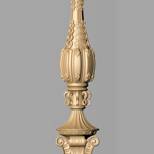 Classic Ornate Candlestick Pillar Baluster 3D Model STL File for CNC Router & 3D Printing