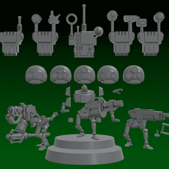 4-guard-pack-multipose-posterboys.png 3D file GUARD SERVOCORES - ASSISTANT DROID SQUAD -IN PARTS- 28mm・3D print model to download