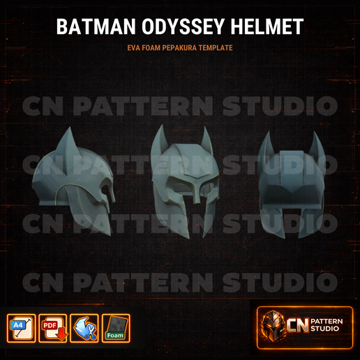 Batman Odyssey Helmet Cosplay – Pepakura Template – EVA Foam Pattern