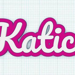 Katica.jpg Free STL file Fancy Keychain Name Tag - Katica・Object to download and to 3D print