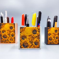 sunflower-pen-holder-3-4-01.jpg Sunflower Pen Holder